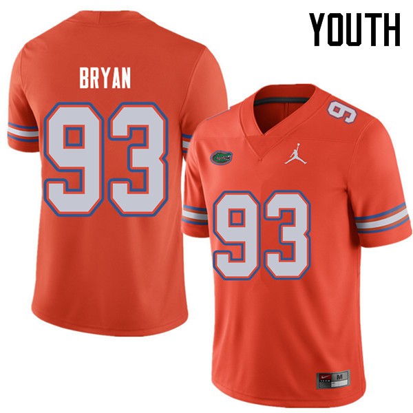 Jordan Brand Youth #93 Taven Bryan Florida Gators College Football Jersey Orange